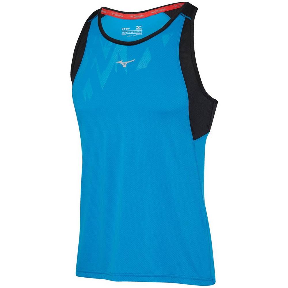 Camisolas de Alças Mizuno Singlet Alpha Vent - Homem - Azuis/Pretas - AJFTR2935